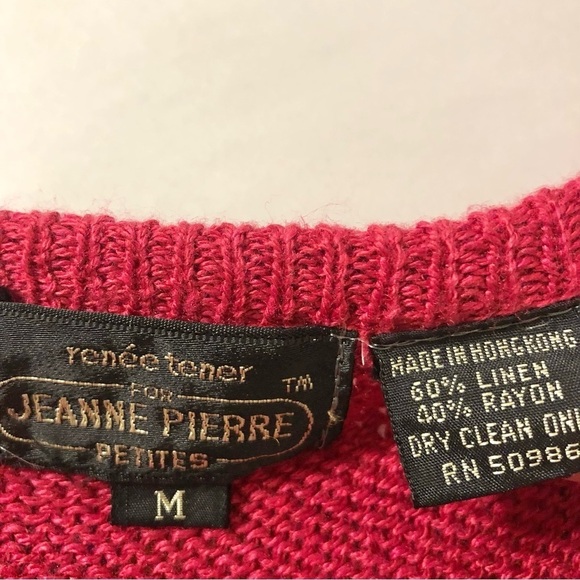 Renee Tener for Jeanne Pierre Multicolor Abstract Knit Linen Blend Sweater Vest - Picture 6 of 6